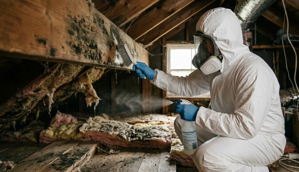 A technician fitting a colorful ankle foot orthosis on a patient's leg indoors.